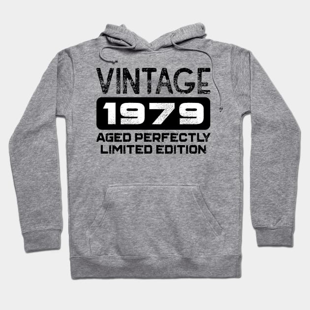 Birthday Gift Vintage 1979 Aged Perfectly Hoodie by colorsplash